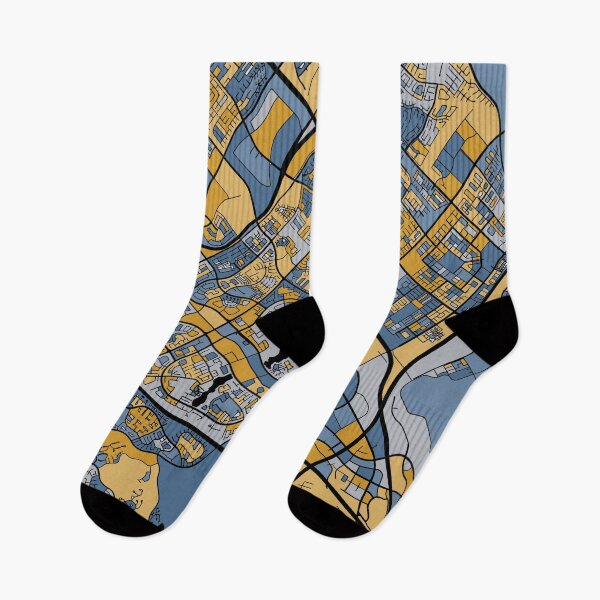 Item preview, Irvine Map Pattern in Blue & Gold designed and sold by PatternMaps.