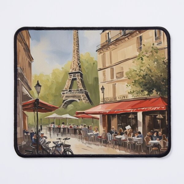 Item preview, Paris painting of street café and Eiffel Tower in background designed and sold by JackFreestone.