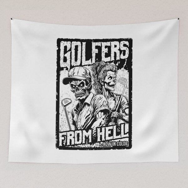 Item preview, Golf Halloween Funny Retro Zombie Golfer Horror Movie Poster designed and sold by GrandeDuc.