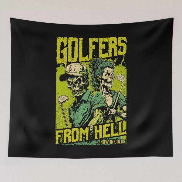 Item preview, Golf Halloween Funny Retro Zombie Golfer Horror Movie Poster designed and sold by GrandeDuc.