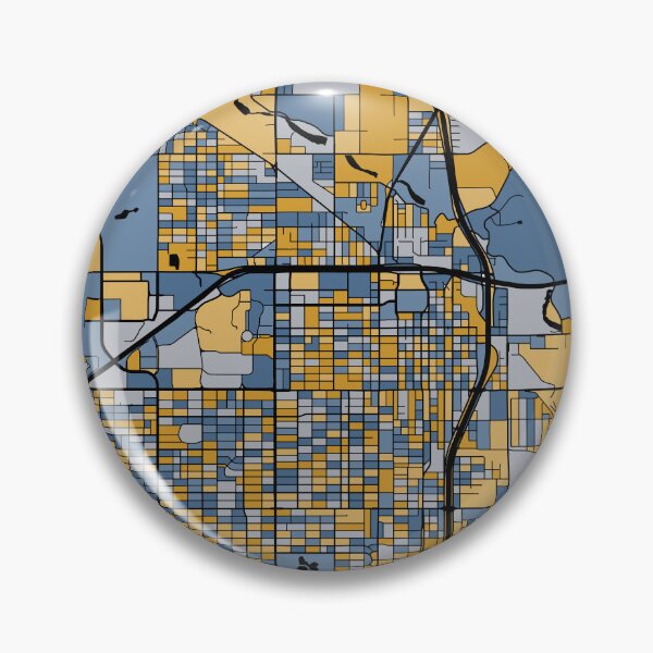 Artikelvorschau, Lubbock-Kartenmuster in Blau und Gold entworfen und verkauft von PatternMaps.