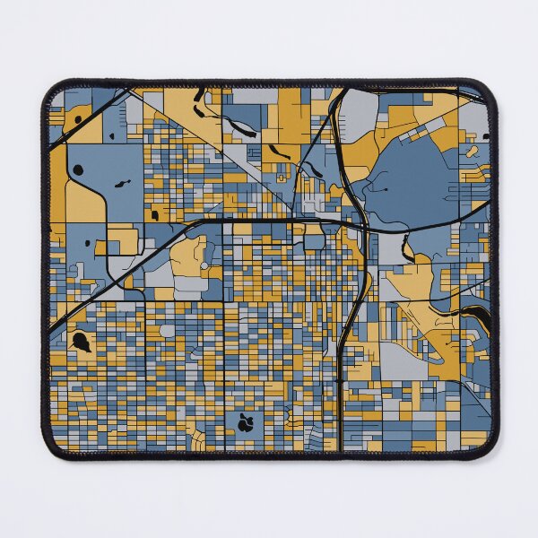 Item preview, Lubbock Map Pattern in Blue & Gold designed and sold by PatternMaps.