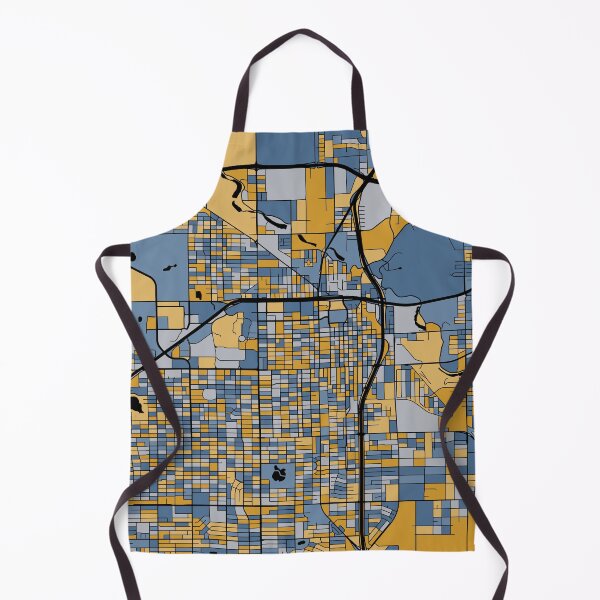 Item preview, Lubbock Map Pattern in Blue & Gold designed and sold by PatternMaps.