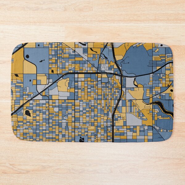 Item preview, Lubbock Map Pattern in Blue & Gold designed and sold by PatternMaps.