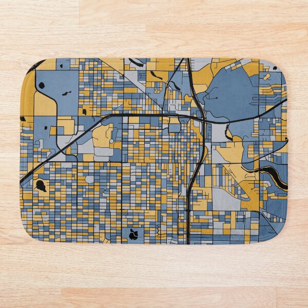 Item preview, Patrón de mapa de Lubbock en azul y dorado designed and sold by PatternMaps.