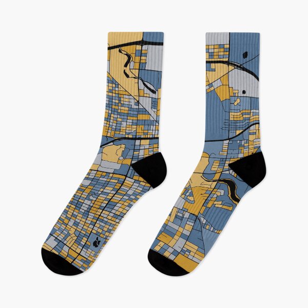 Item preview, Lubbock Map Pattern in Blue & Gold designed and sold by PatternMaps.