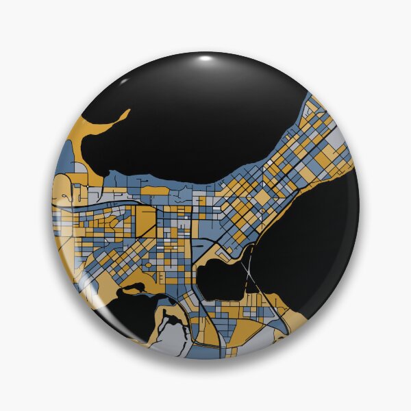 Item preview, Madison Map Pattern in Blue & Gold designed and sold by PatternMaps.