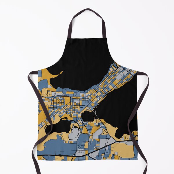 Item preview, Madison Map Pattern in Blue & Gold designed and sold by PatternMaps.