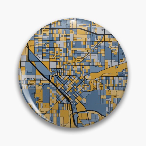 Item preview, Modesto Map Pattern in Blue & Gold designed and sold by PatternMaps.