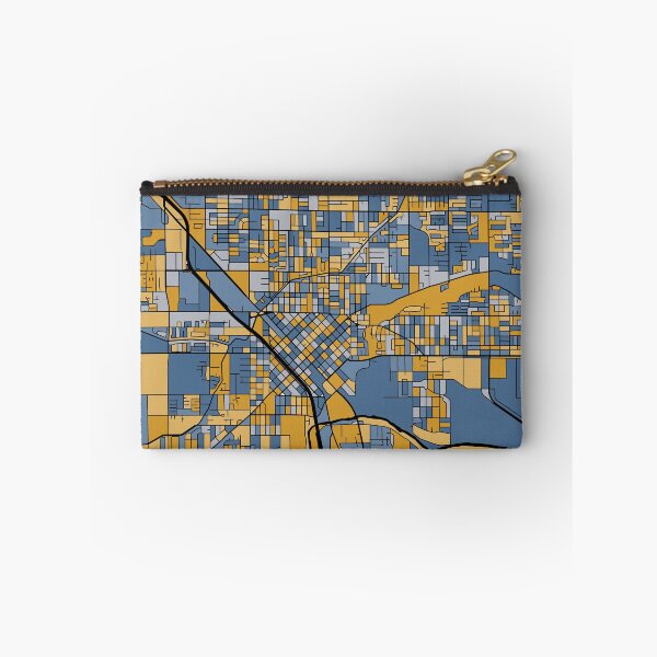 Item preview, Modesto Map Pattern in Blue & Gold designed and sold by PatternMaps.