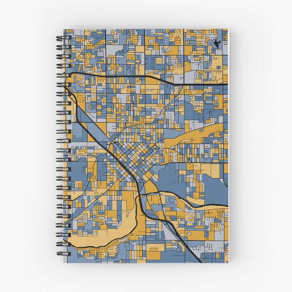 Item preview, Modesto Map Pattern in Blue & Gold designed and sold by PatternMaps.