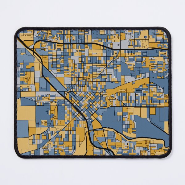 Item preview, Modesto Map Pattern in Blue & Gold designed and sold by PatternMaps.