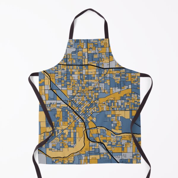 Item preview, Modesto Map Pattern in Blue & Gold designed and sold by PatternMaps.
