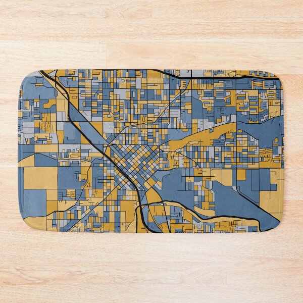 Item preview, Modesto Map Pattern in Blue & Gold designed and sold by PatternMaps.