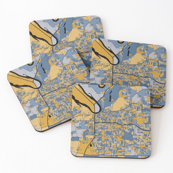 Item preview, Montgomery Map Pattern in Blue & Gold designed and sold by PatternMaps.