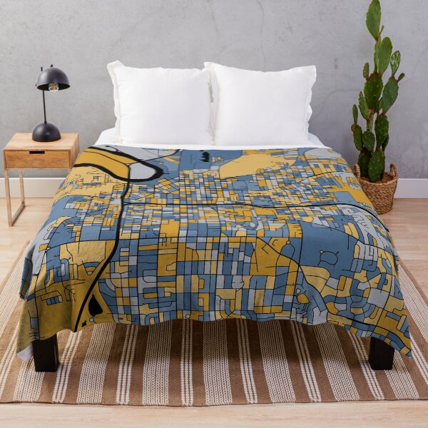 Item preview, Montgomery Map Pattern in Blue & Gold designed and sold by PatternMaps.