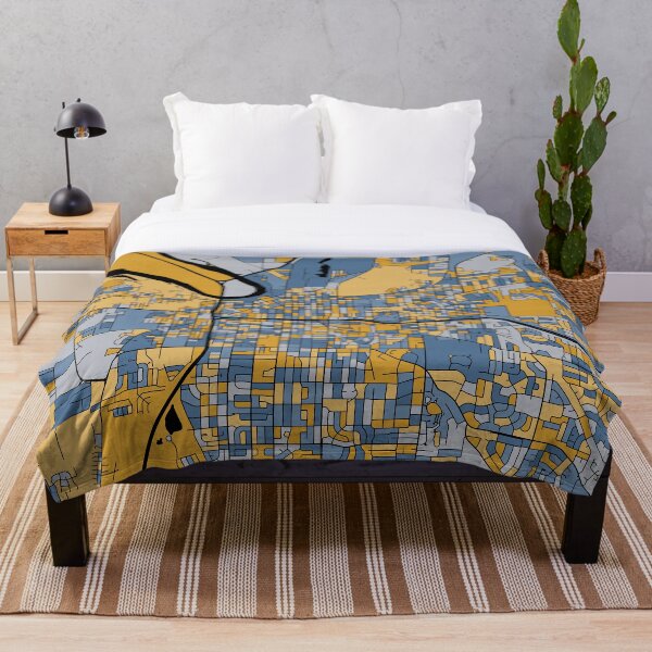Artikelvorschau, Montgomery-Kartenmuster in Blau und Gold entworfen und verkauft von PatternMaps.