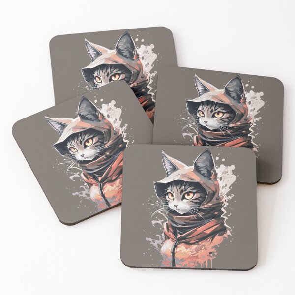 Item preview, Hooded Cat in Gray and Orange designed and sold by PurrfectLuv.