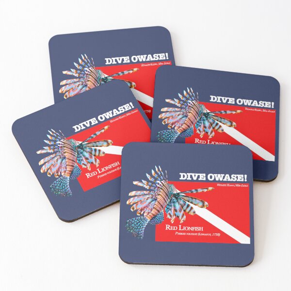 Item preview, Red Lionfish and Diving flag designed and sold by tank200bar.