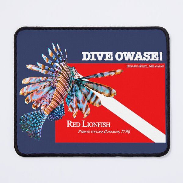 Item preview, Red Lionfish and Diving flag designed and sold by tank200bar.