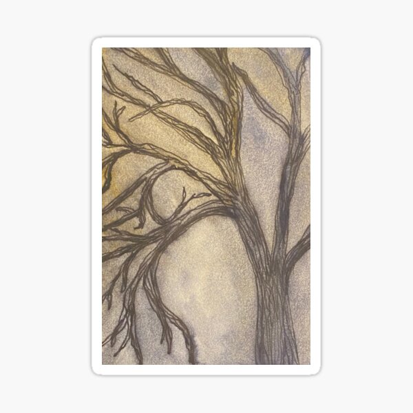 Spooky Tree at Dusk Sticker