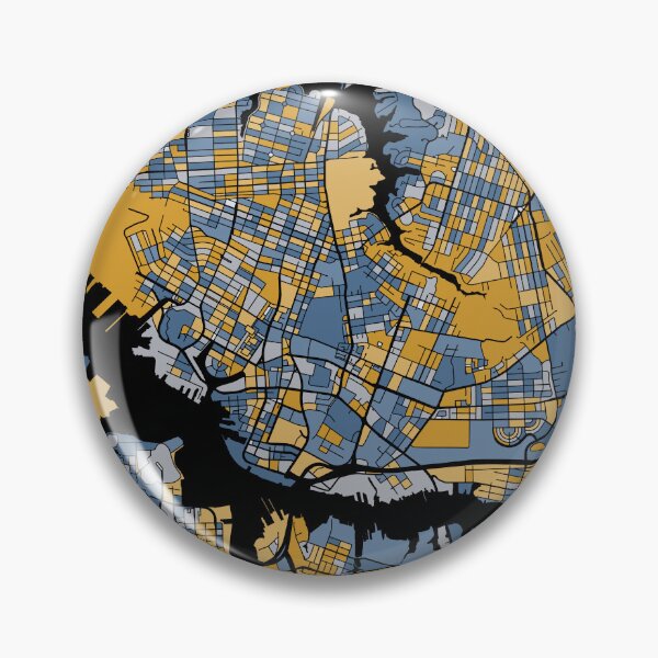 Item preview, Norfolk Map Pattern in Blue & Gold designed and sold by PatternMaps.