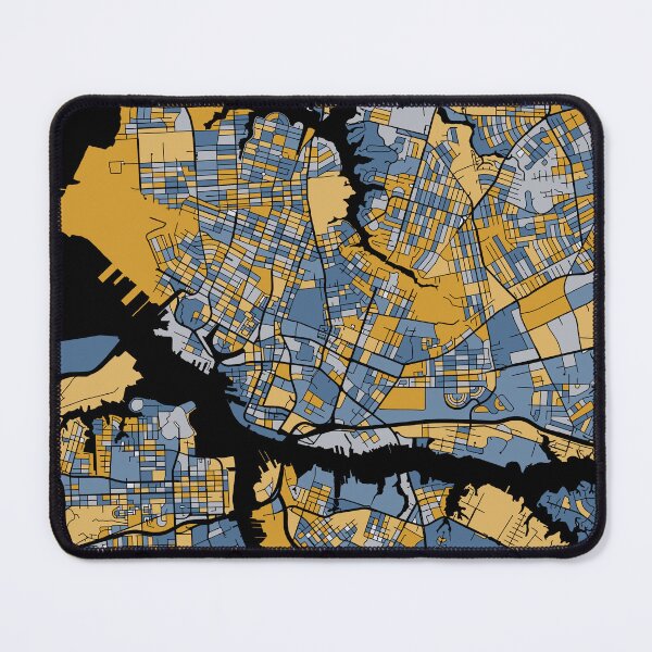 Item preview, Norfolk Map Pattern in Blue & Gold designed and sold by PatternMaps.