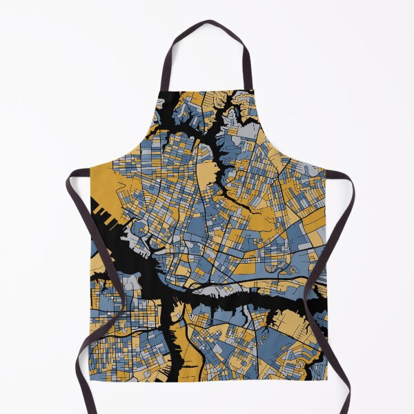 Item preview, Norfolk Map Pattern in Blue & Gold designed and sold by PatternMaps.
