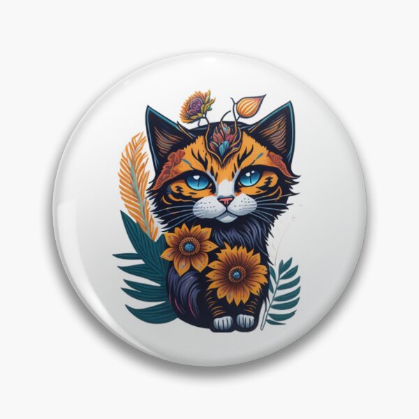 Item preview, floral cat designed and sold by Mais80.