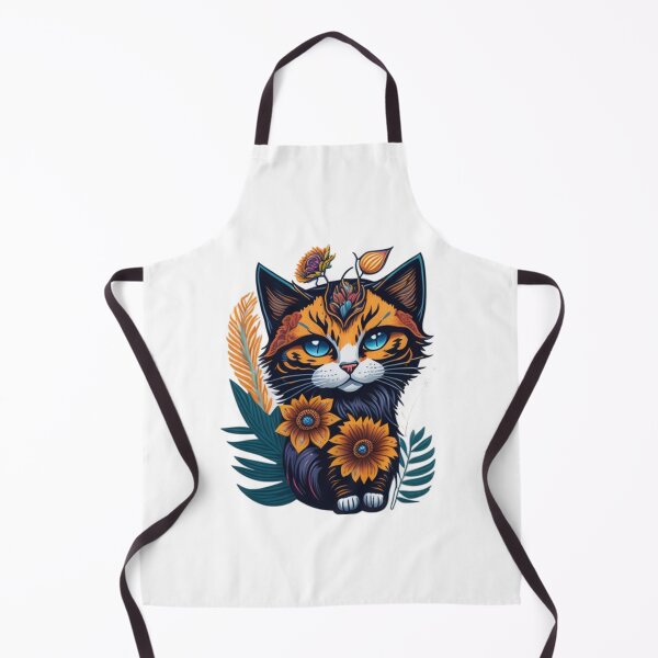 Item preview, floral cat designed and sold by Mais80.