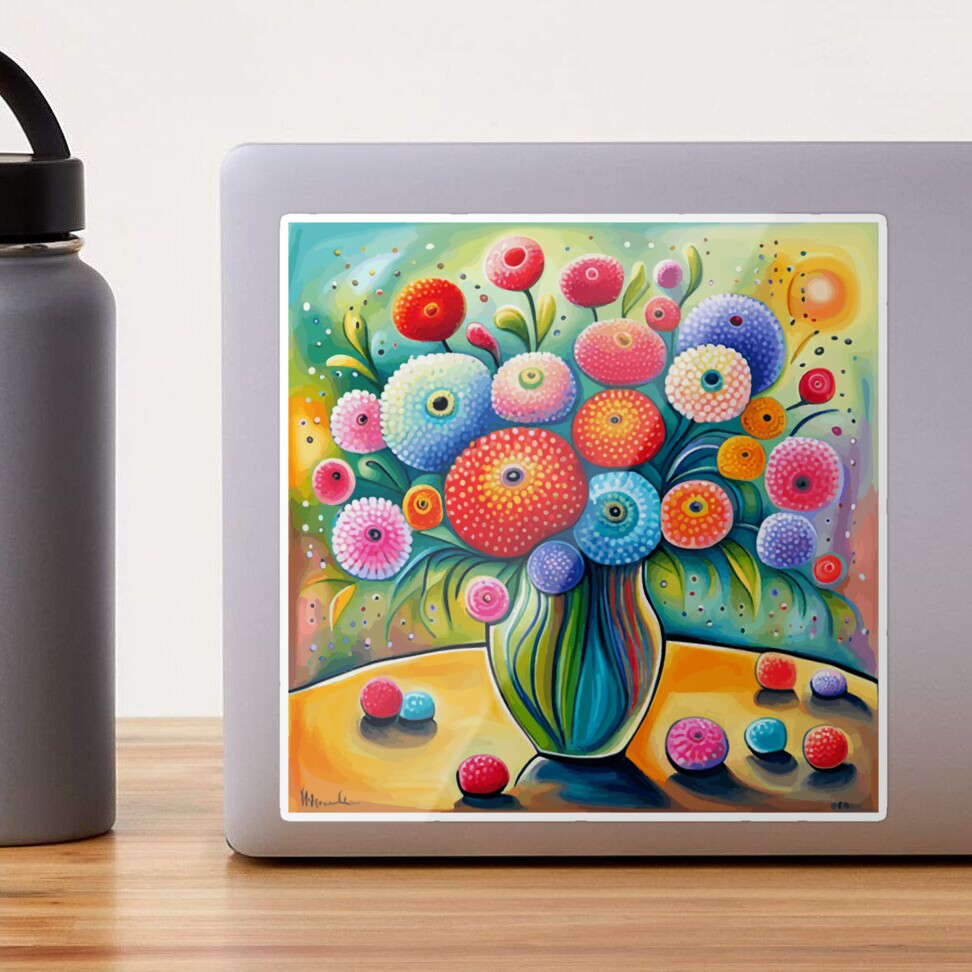 Cute Whimsical Abstract Flowers Still Life Floral Painting  Art Board  Print for Sale by Vicky Brago-Mitchell®