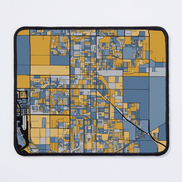 Item preview, Oxnard Map Pattern in Blue & Gold designed and sold by PatternMaps.