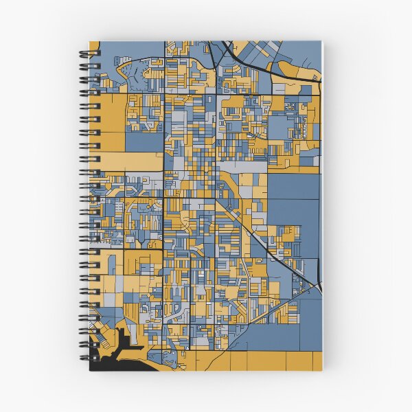 Item preview, Oxnard Map Pattern in Blue & Gold designed and sold by PatternMaps.