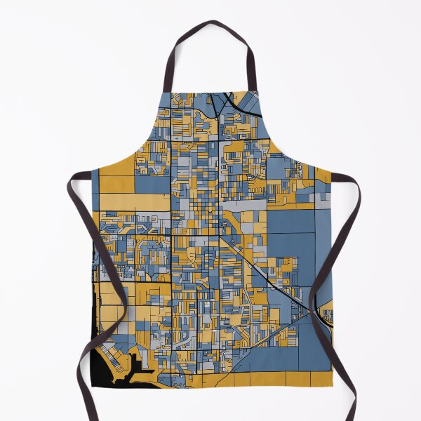Item preview, Patrón de mapa de Oxnard en azul y dorado designed and sold by PatternMaps.