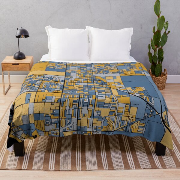 Item preview, Oxnard Map Pattern in Blue & Gold designed and sold by PatternMaps.