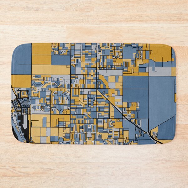 Item preview, Oxnard Map Pattern in Blue & Gold designed and sold by PatternMaps.