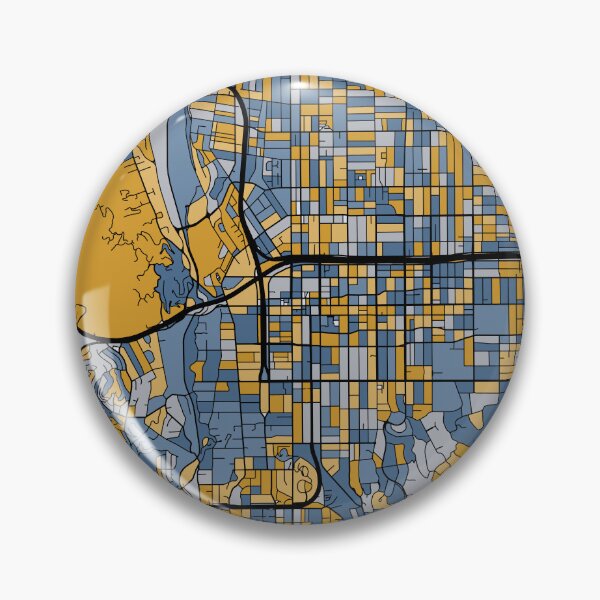 Item preview, Pasadena Map Pattern in Blue & Gold designed and sold by PatternMaps.