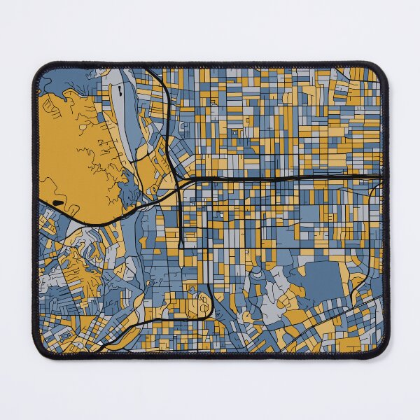 Item preview, Pasadena Map Pattern in Blue & Gold designed and sold by PatternMaps.