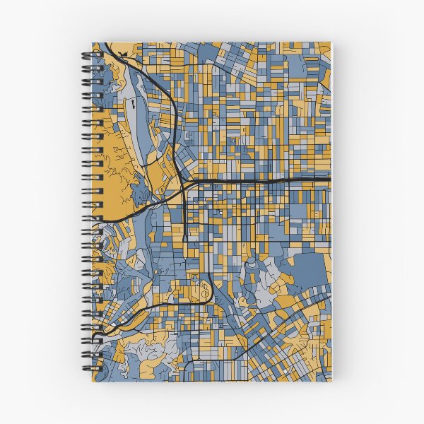 Item preview, Pasadena Map Pattern in Blue & Gold designed and sold by PatternMaps.