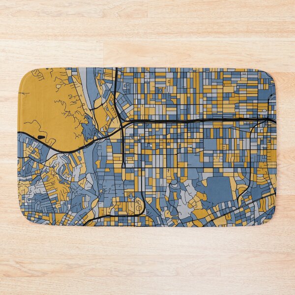 Item preview, Pasadena Map Pattern in Blue & Gold designed and sold by PatternMaps.
