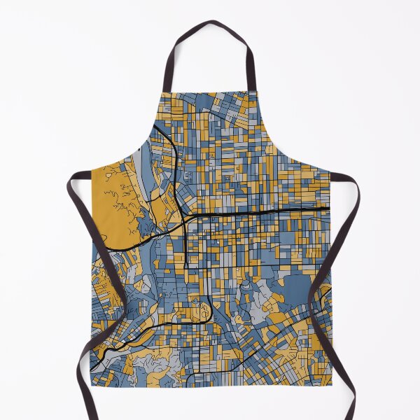 Artikelvorschau, Pasadena-Kartenmuster in Blau und Gold entworfen und verkauft von PatternMaps.