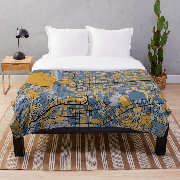 Item preview, Pasadena Map Pattern in Blue & Gold designed and sold by PatternMaps.