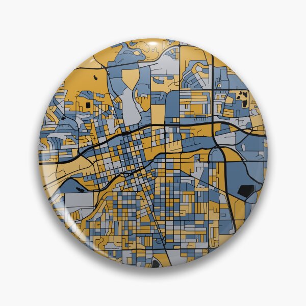 Item preview, Reno Map Pattern in Blue & Gold designed and sold by PatternMaps.