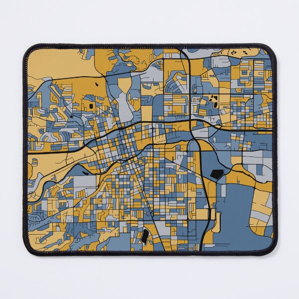 Item preview, Reno Map Pattern in Blue & Gold designed and sold by PatternMaps.