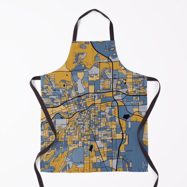 Item preview, Reno Map Pattern in Blue & Gold designed and sold by PatternMaps.