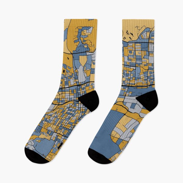 Item preview, Reno Map Pattern in Blue & Gold designed and sold by PatternMaps.