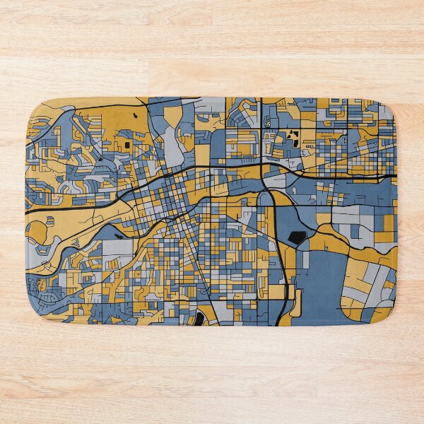 Item preview, Reno Map Pattern in Blue & Gold designed and sold by PatternMaps.