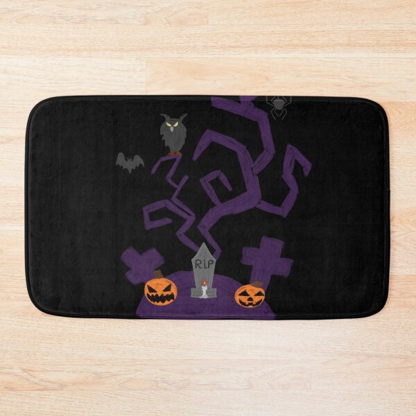 Item preview, finger painted creepy halloween tree owl bats and graveyard aint it spooky?! designed and sold by Soulfate.