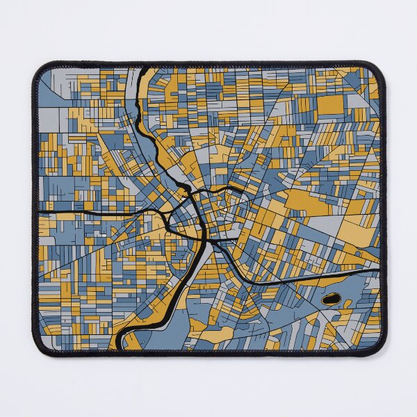 Item preview, Rochester Map Pattern in Blue & Gold designed and sold by PatternMaps.