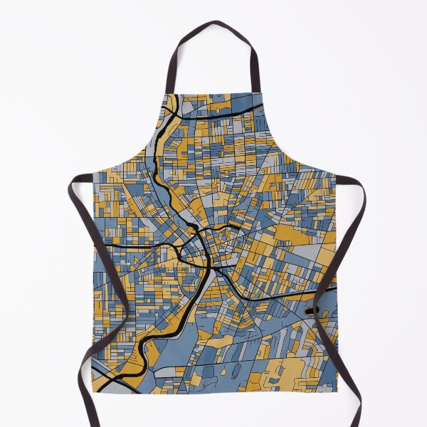 Item preview, Rochester Map Pattern in Blue & Gold designed and sold by PatternMaps.